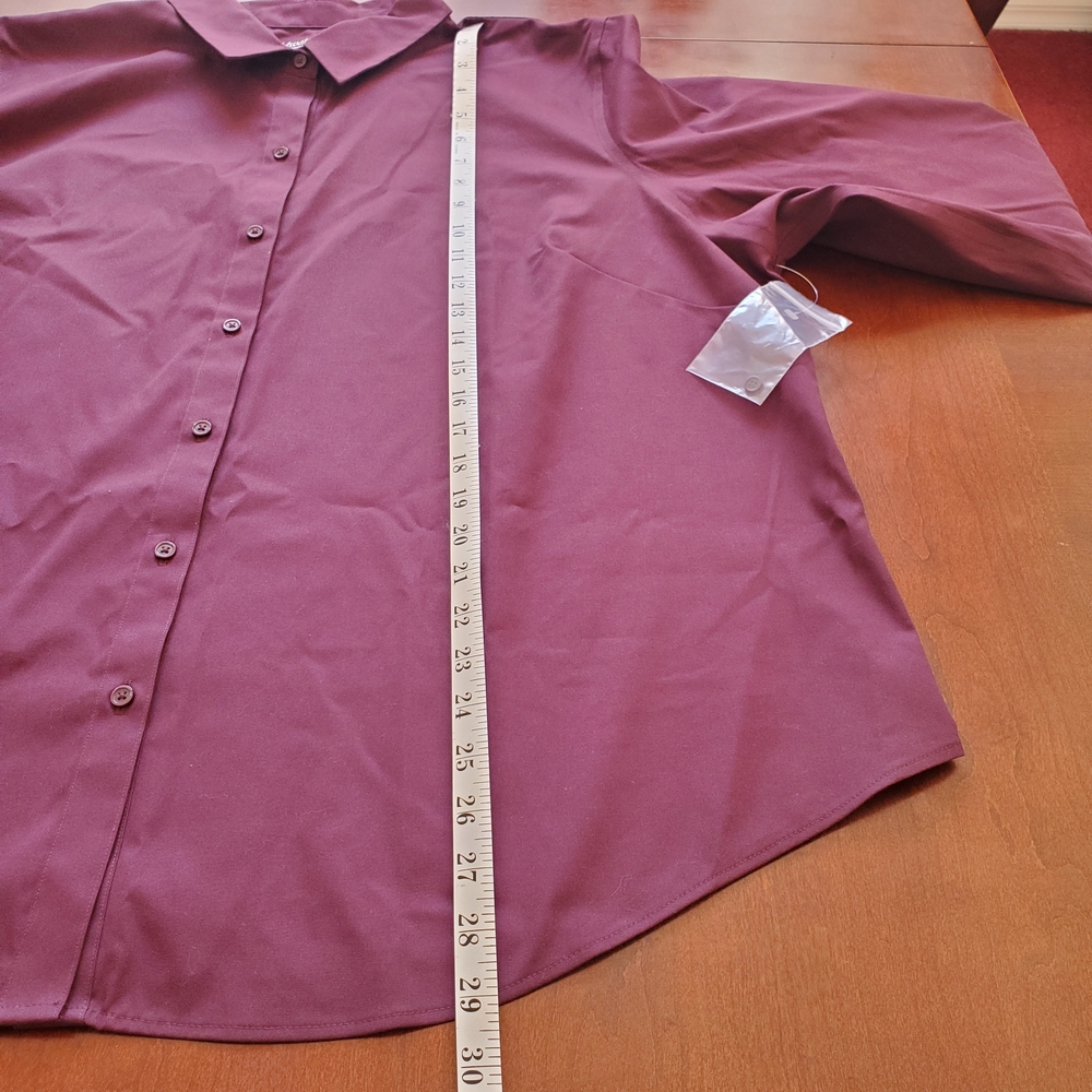 NWOT Coldwater Creek Women's Maroon Color Button Down Shirt - Picture 7 of 8